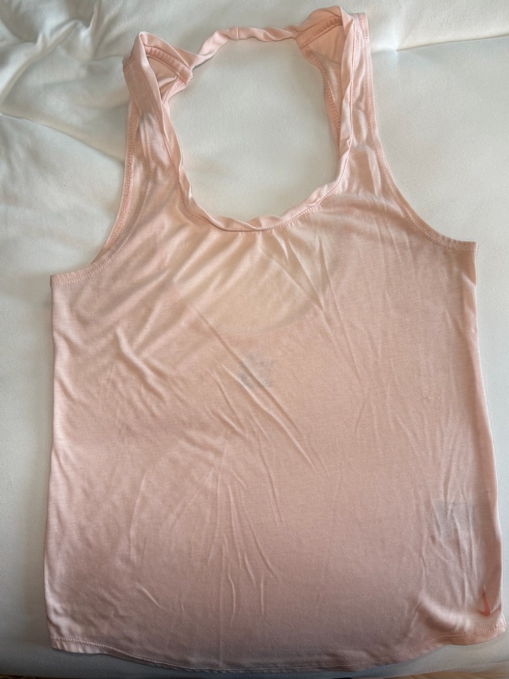 Nike Light Pink Tank Top with Coral Swoosh